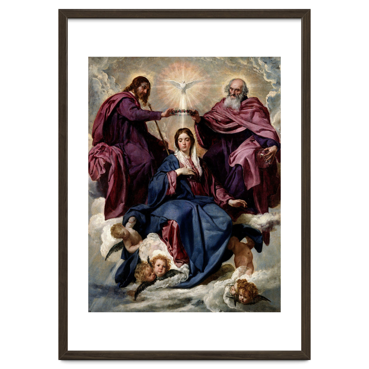 'The Coronation of the Virgin', ca. 1635, Spanish School, Oil on canvas, 176 cm x 124 cm, P01168.