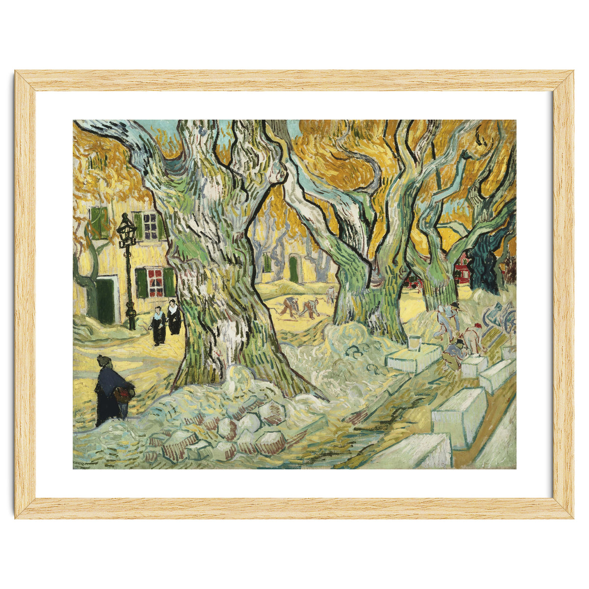 VINCENT VAN GOGH: The Road Menders. Date/Period: 1889. Painting. Oil on canvas.