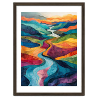 Colorful Abstract River Valley Landscape Art