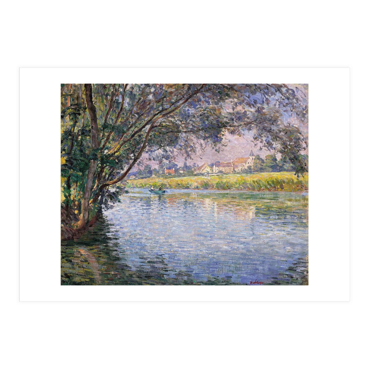 Henri Lebasque (Champigné, 1865-Le Cannet, 1937). Banks of the RIver Marne near Montévrain (ca. 1... (Print Only)