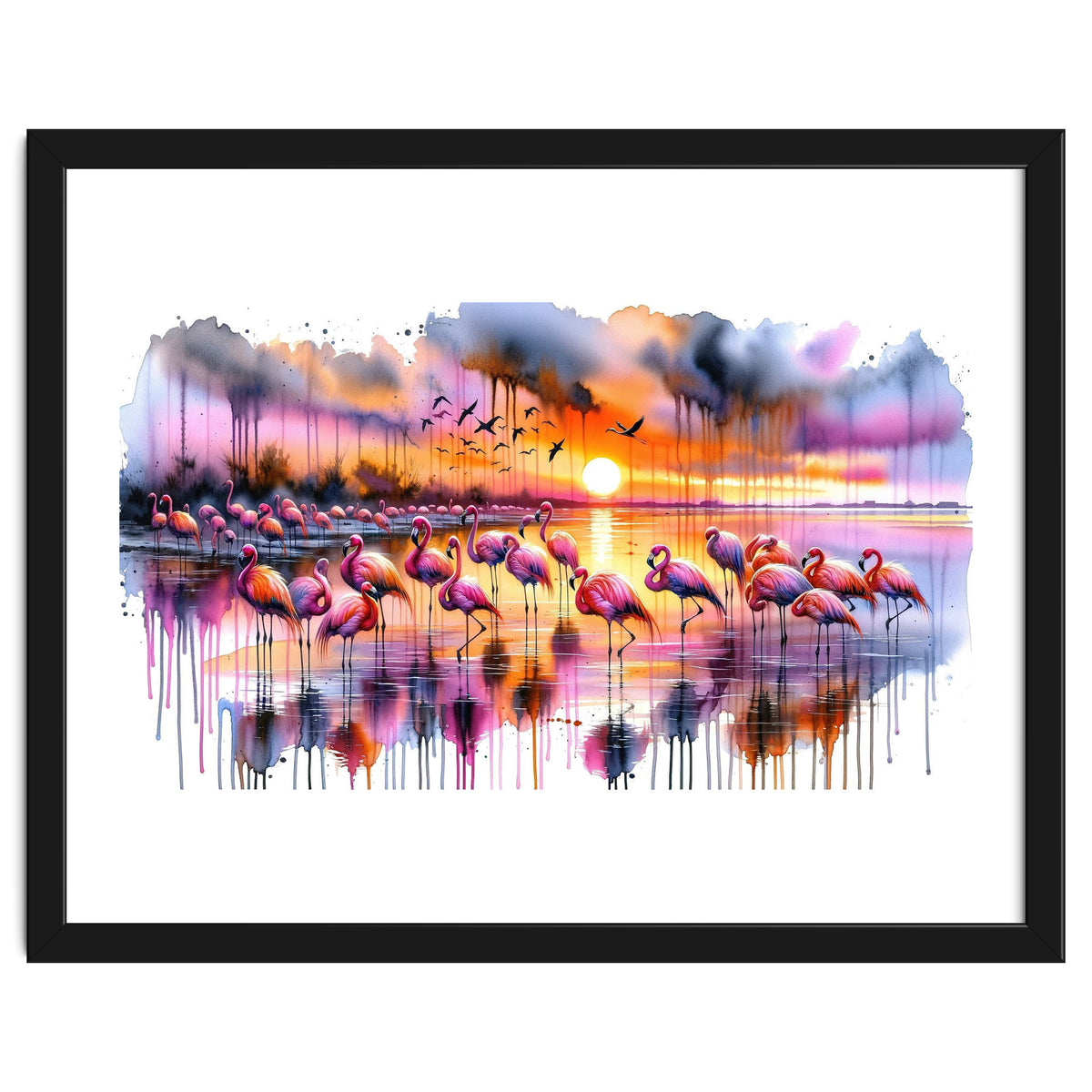 Flamingo Sunset On The Coast