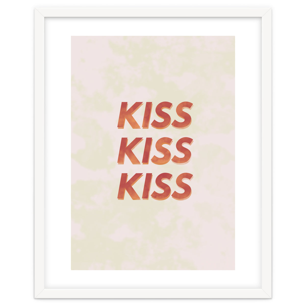 Kiss Kiss Kiss Love Typography