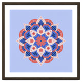 Mandala flower - blue and coral thumbnail