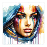Vivid Warrior Spirit Watercolor Portrait (Print Only) thumbnail