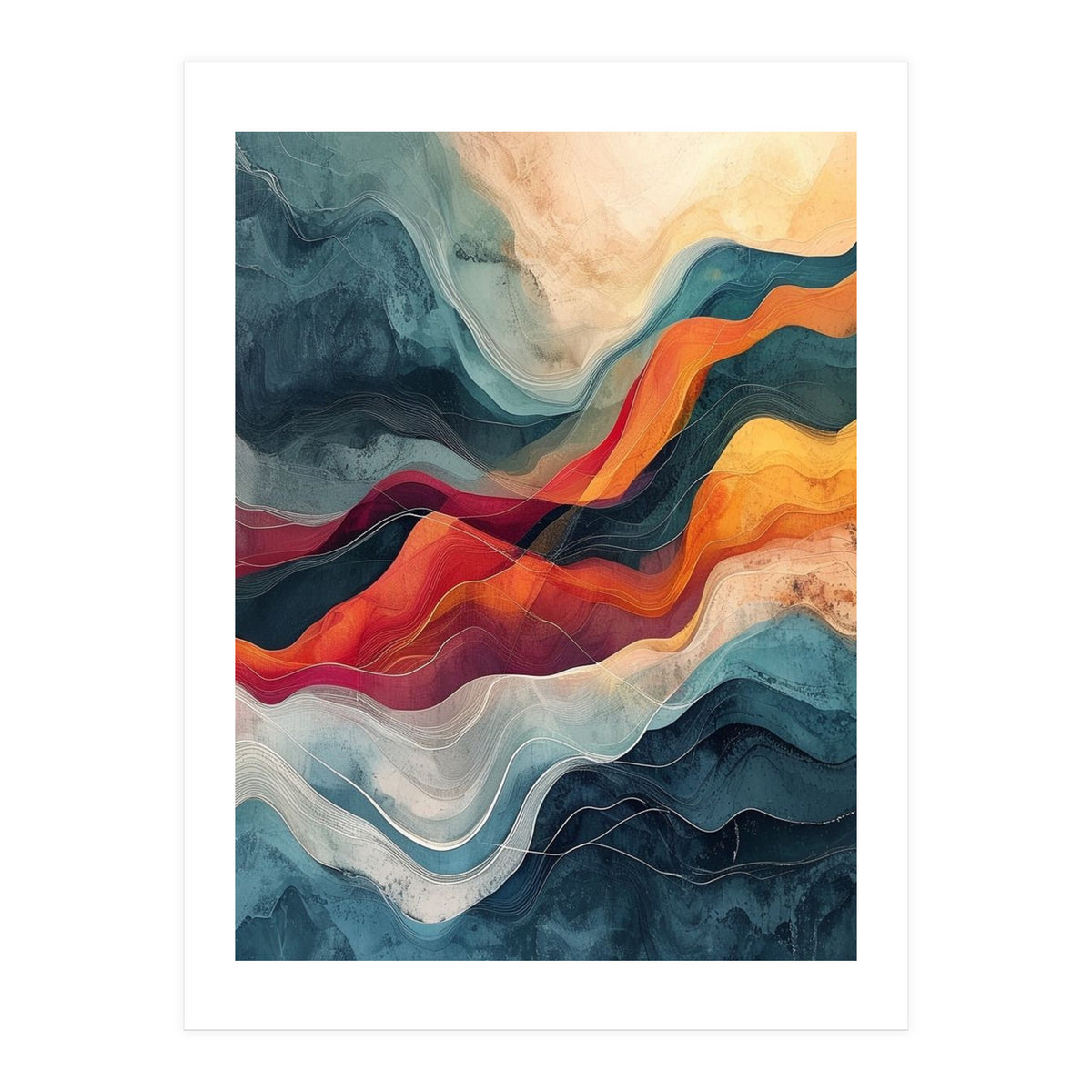 Abstract Flowing Mountain Landscape (Print Only)
