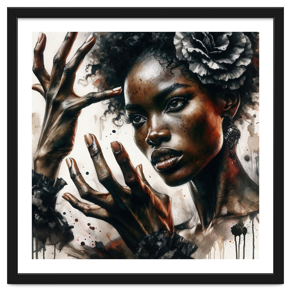 Noir Flamenco Hands Portrait