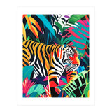 The Tigress, Fearless Wild Animal Tropical Jungle, Multicolor Cat Confidence Peaceful Calm Bohemian Eclectic (Print Only) thumbnail