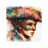 Watercolor Carnival Venetian Mask Woman (Print Only) thumbnail
