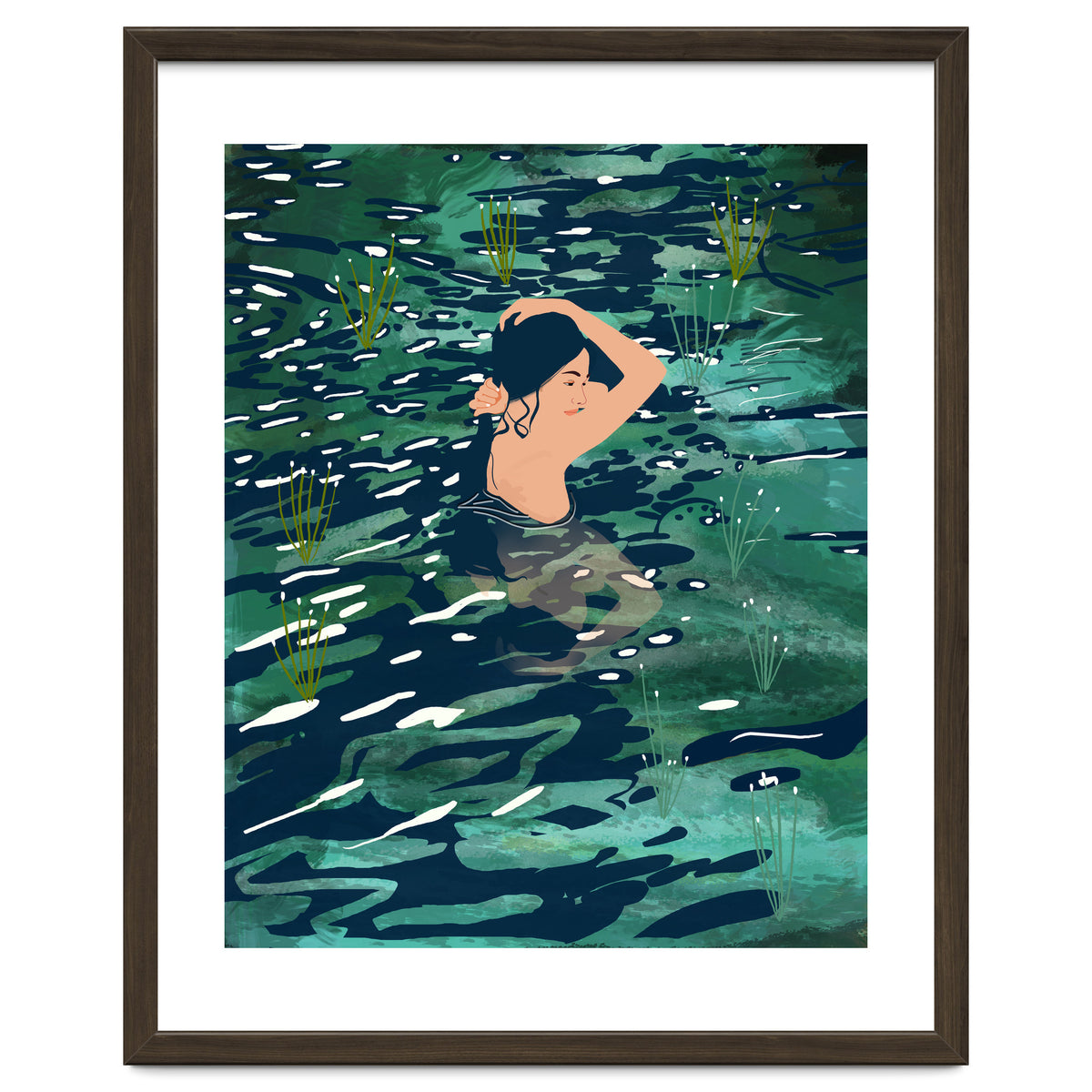 The Birth Of A Lake, Wild Nature Landscape Painting, Bohemian Woman Free Spirit