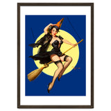 Pinup Sexy Witch Posing On A Broom thumbnail