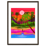 My Shadow & I, Sunset Painting Lake Beach Seashore, Tropical Nature Landscape Colorful Bohemian Traditional, Travel Concept Companion thumbnail