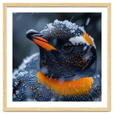 Close Up Penguin In Snow With Water Droplets thumbnail