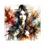 Phoenix Spirit Asian Warrior Portrait (Print Only) thumbnail