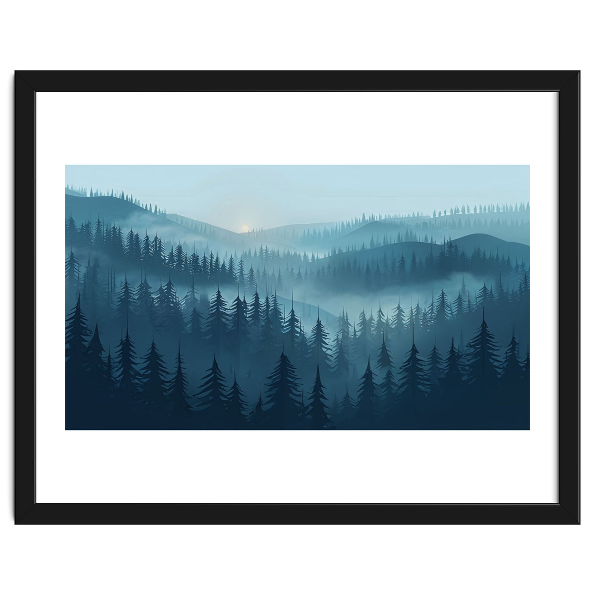 Misty Evergreen Forest: Moody Atmospheric Landscape