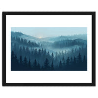 Misty Evergreen Forest: Moody Atmospheric Landscape