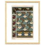 The water lily, Nelumbo lutea, in wallpaper and tile patterns. Lithograph by Verneuil. thumbnail