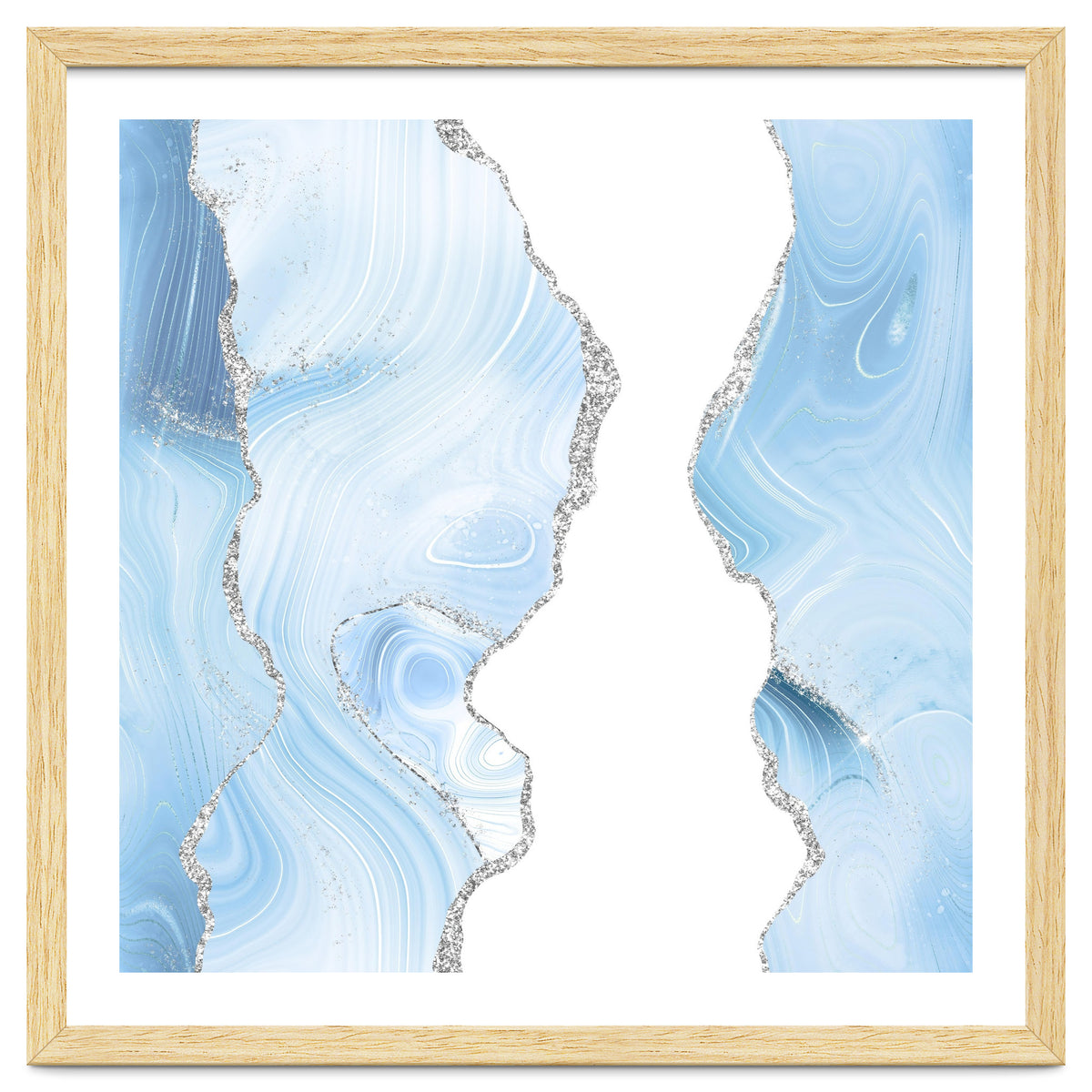 Blue & Silver Agate Glitter Texture 06