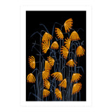 Linocut flower meadow black (Print Only) thumbnail