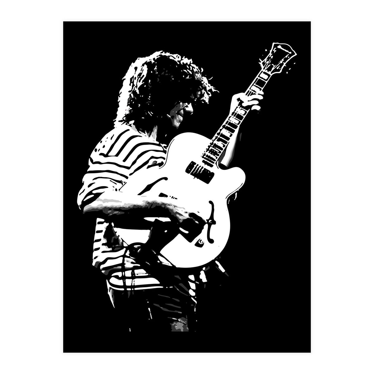 Pat Metheny American Jazz Musician in Monochrome (Print Only)