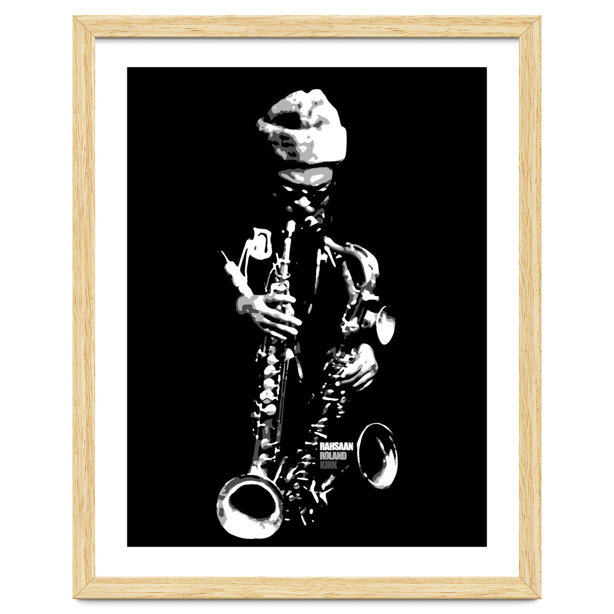 Rahsaan Roland Kirk Jazz Music Legend in Grayscale