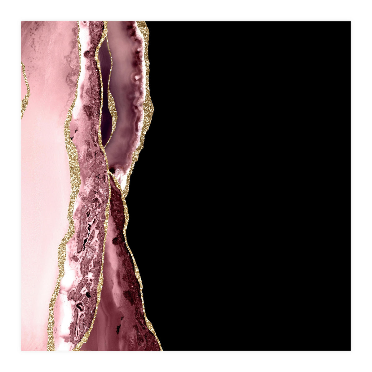 Blush & Gold Agate Texture 04  (Print Only)