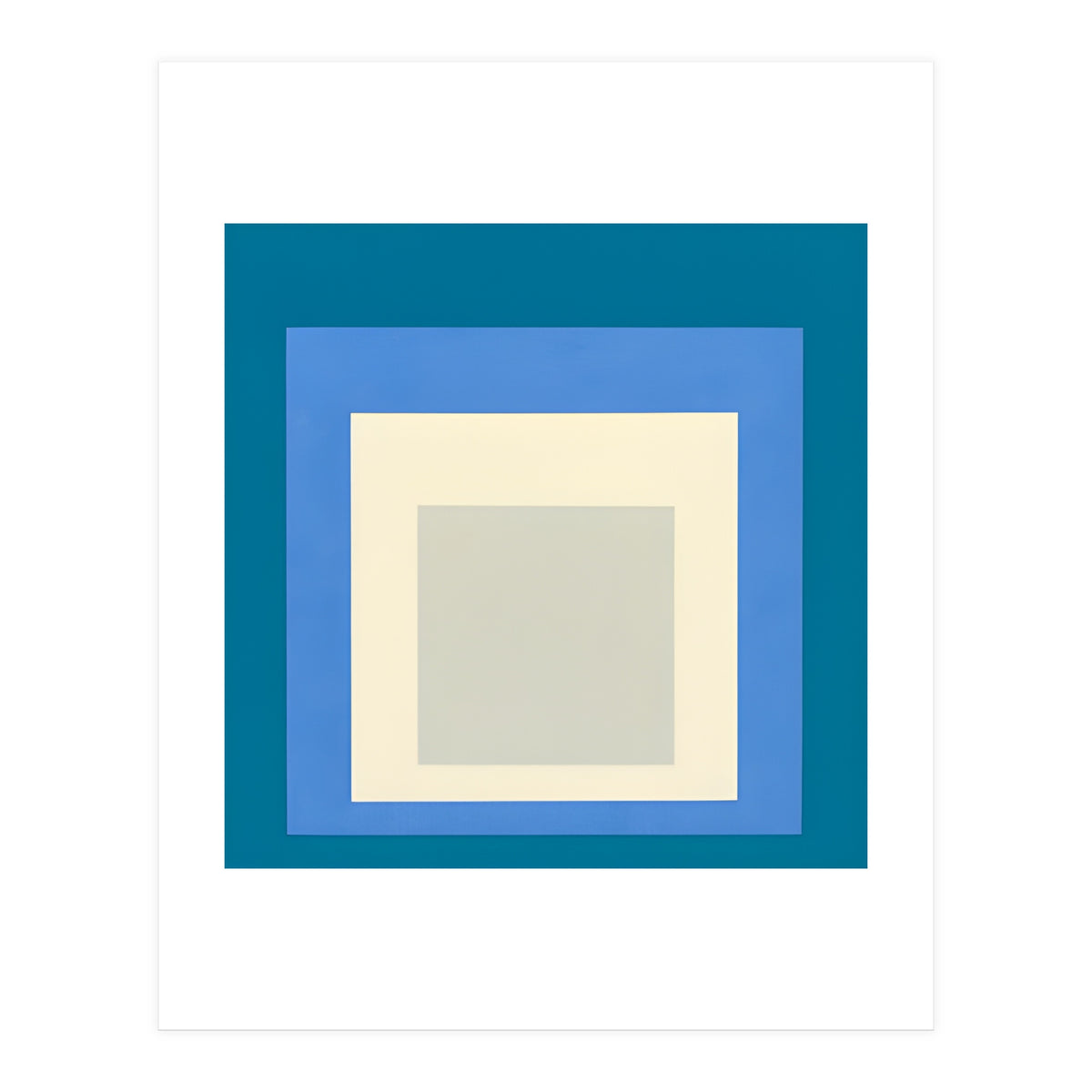 JOSEF ALBERS - HOMAGE TO THE SQUARE: BLUE WHITE GREY (Print Only)