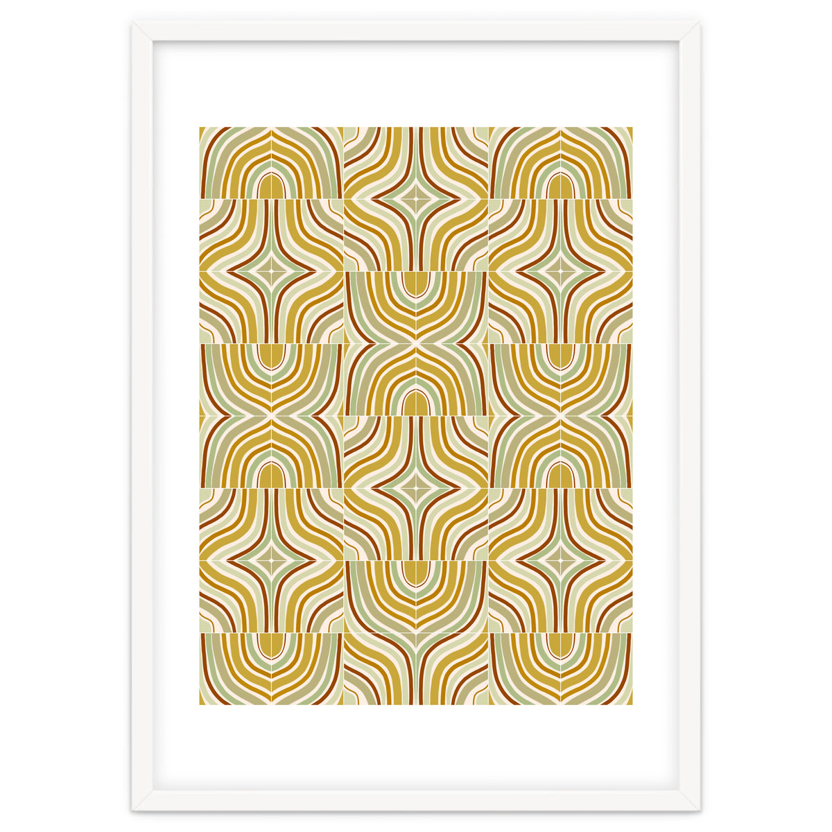 Ochre Retro Marbled Tiles