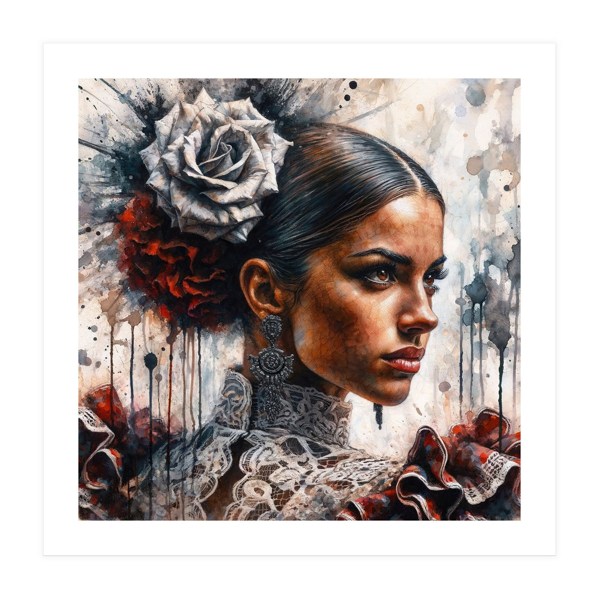 Watercolor Flamenco Dancer #3 (Print Only)