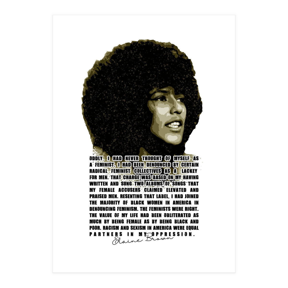 Elaine Brown American Prison Activist Legend in Vintage Quotes (Print Only)