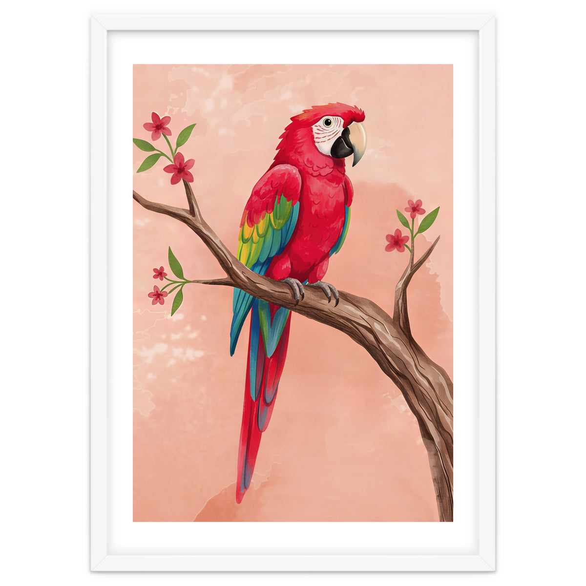 Red Macaw Parrot Bird Forest