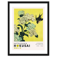 Katsushika Hokusai - Hydrangea and swallow