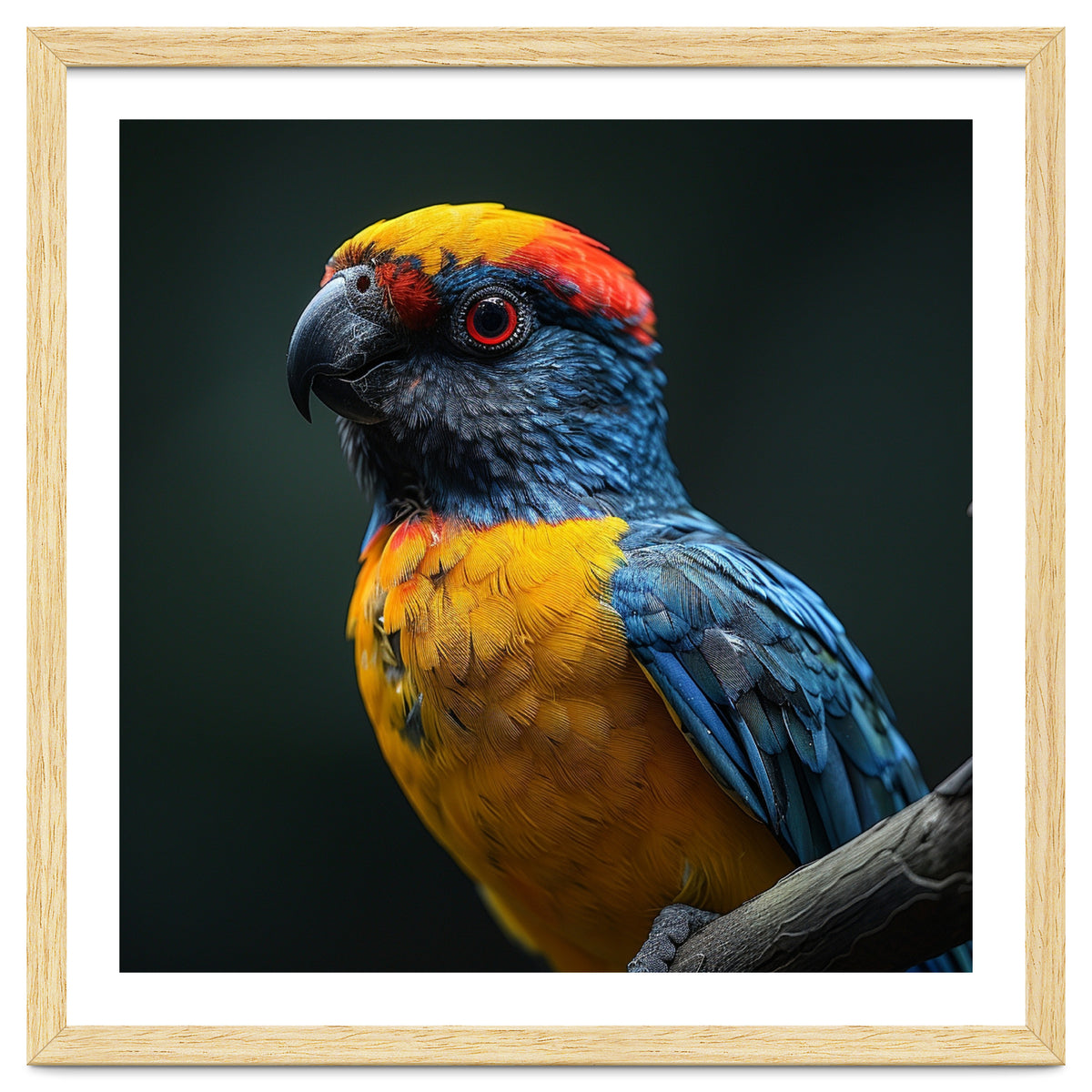 Close Up Colorful Parrot Perched On A Branch