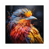 Vibrant Bird With Colorful Splatter Paint  (Print Only) thumbnail