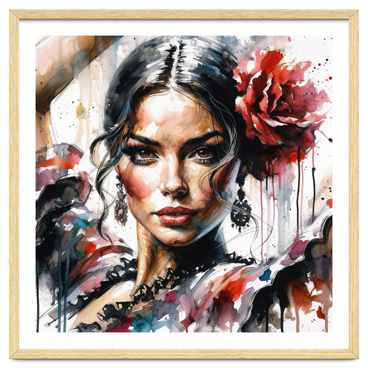 Watercolor Flamenco Dancer #2
