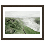 Tourists walking along the waterfall - Iceland thumbnail