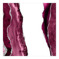 Burgundy & Silver Agate Texture 06  (Print Only)