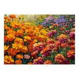 Radiant Summer Zinnia and Marigold Meadow Oil Painting (Print Only) thumbnail