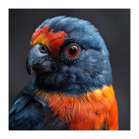Close Up Portrait Of A Colorful Parrot (Print Only)