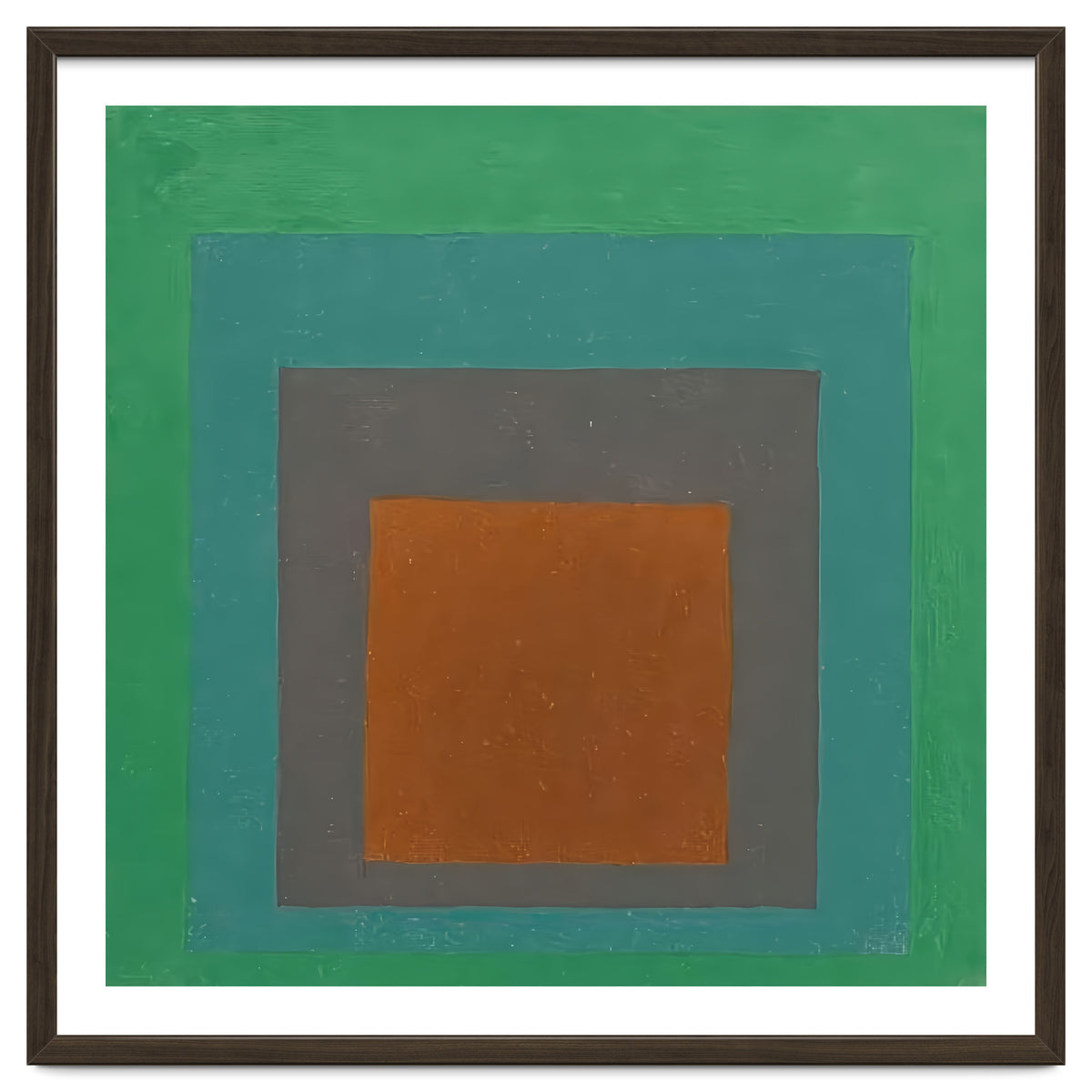 JOSEF ALBERS - HOMAGE TO THE SQUARE GREY BROWN GREEN