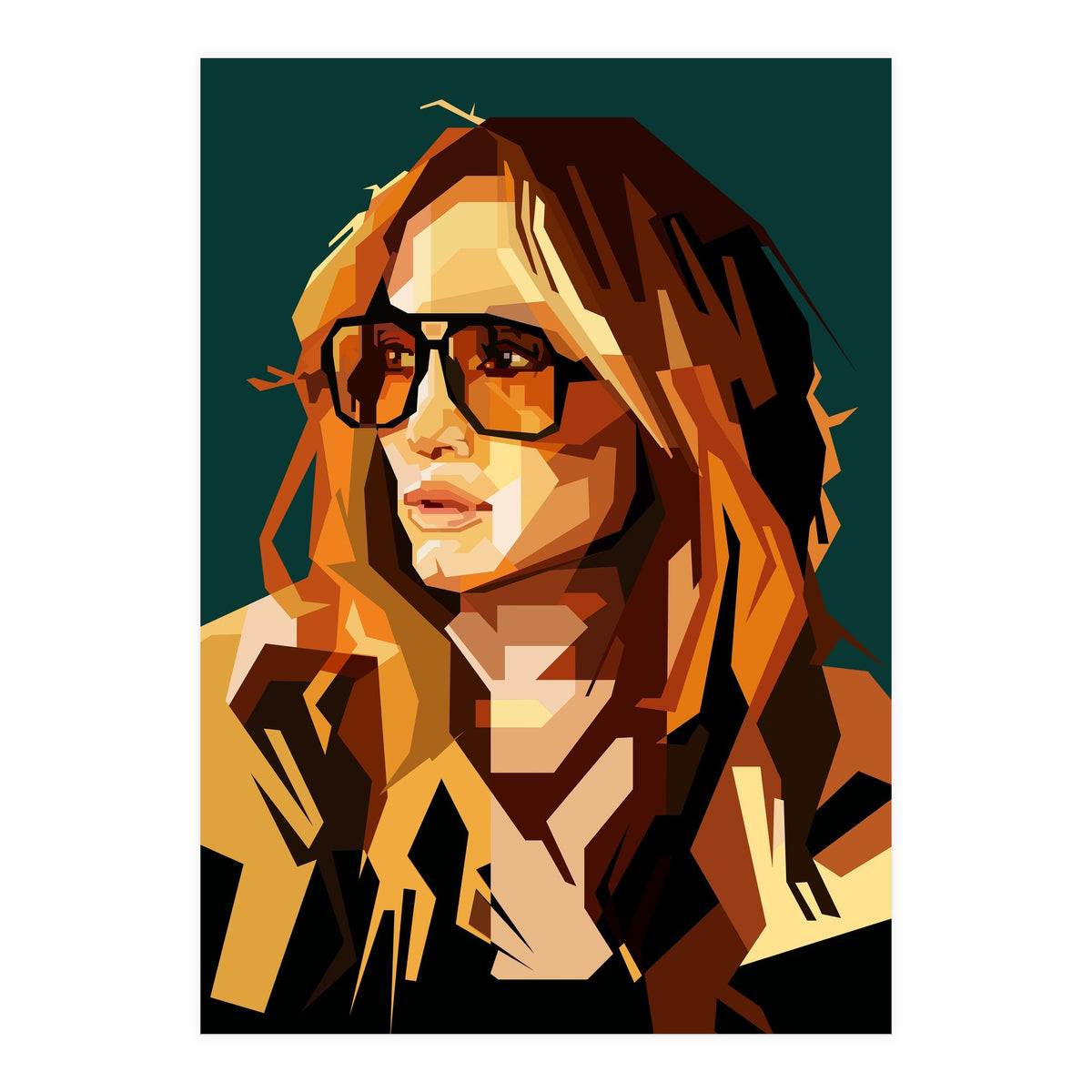 Jennifer Lopez Celebrity Art Retro Style Illustration (Print Only)
