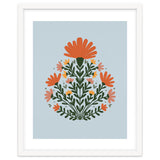 Symmetrical floral bouquet - orange and green thumbnail