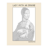 Lady With An Ermine – Leonardo Da Vinci Ascii Art (Print Only) thumbnail