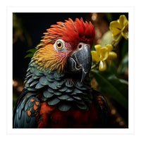 Vibrant Macaw Parrot With Red And Yellow (Print Only)