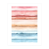Watercolour Abstract Stripes Red Blue (Print Only) thumbnail