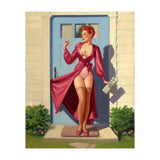 Pinup Girl With Accident At Her Door (Print Only) thumbnail