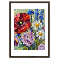 Vibrant Wildflower Meadow Oil Painting