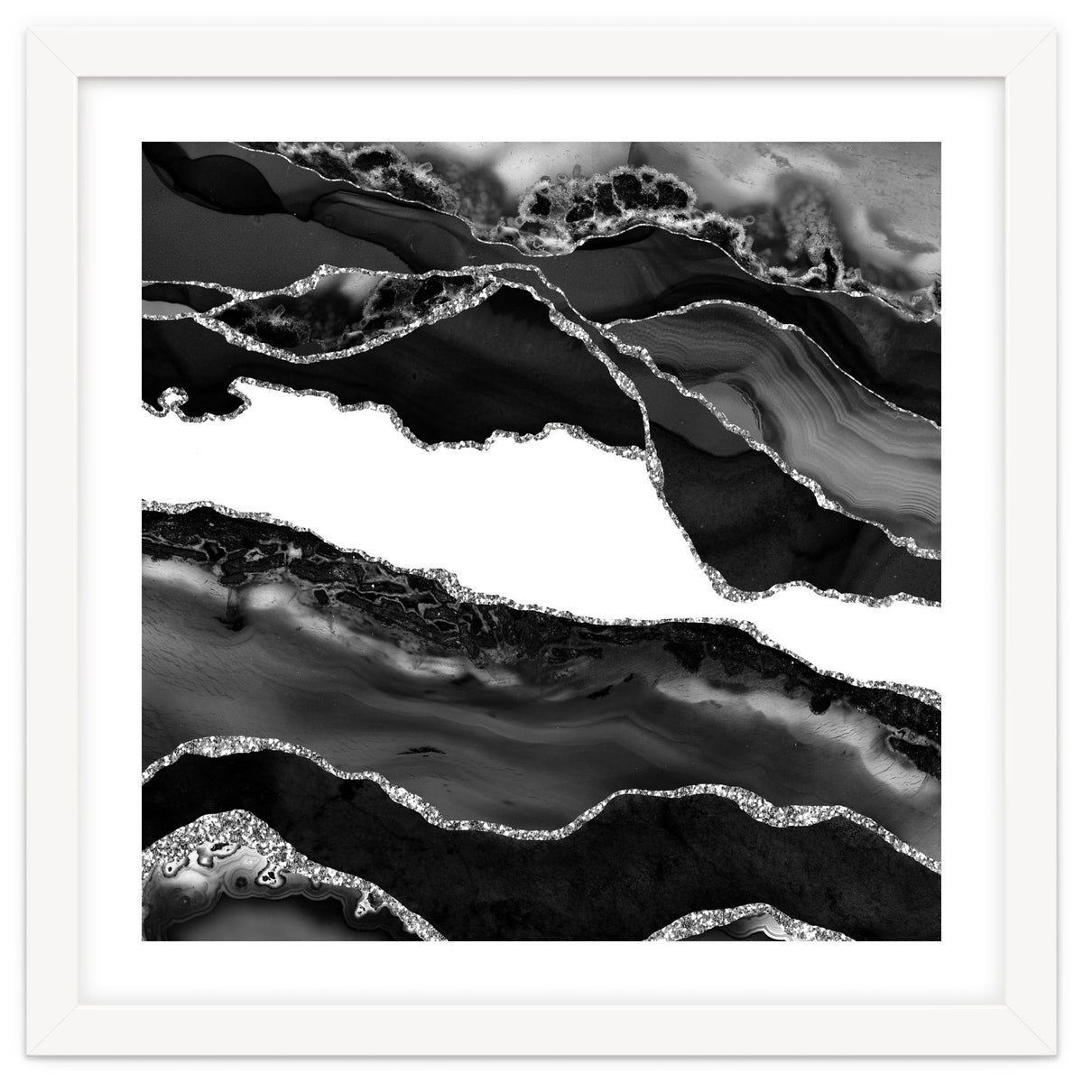 Black & Silver Agate Texture 06