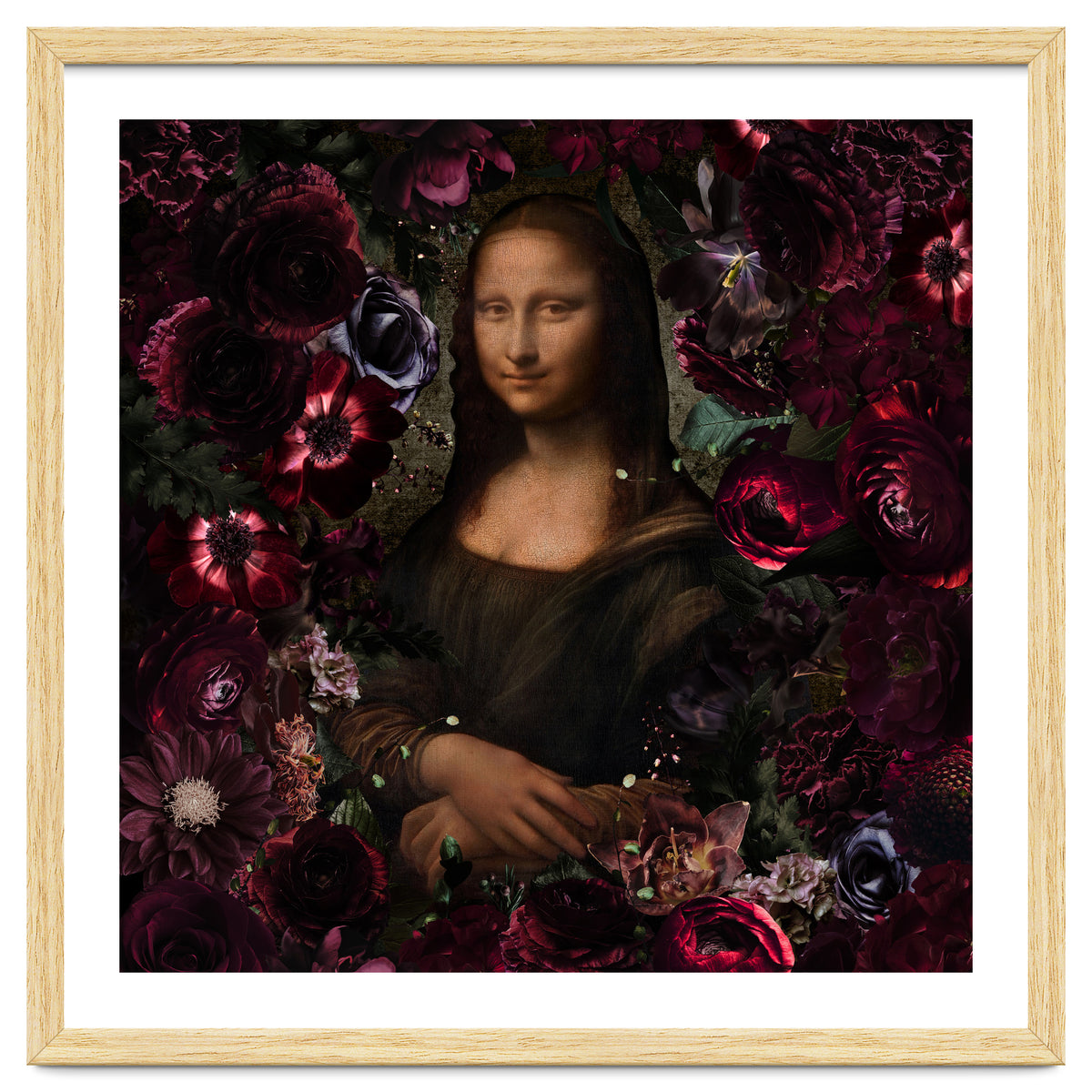 Mona Lisa And Dark Flowers