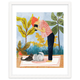 Saturday Afternoon | Cat Mom Pets Photography | Animals Kitten Picnic Watercolor Painting thumbnail