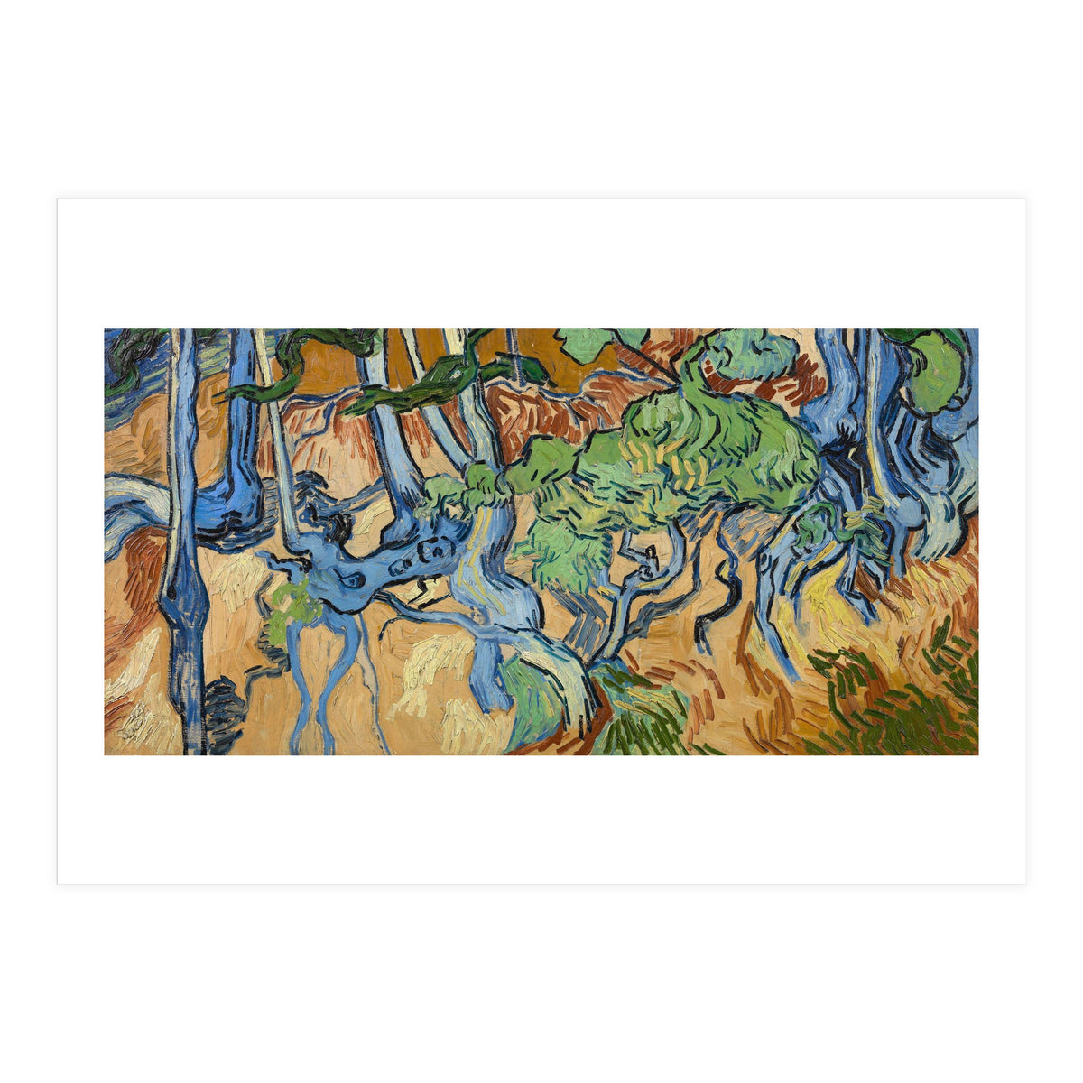 Tree Roots. Date: July 1890, Auvers-sur-Oise. Dimensions: 50.3 cm x 100.1 cm, 69.8 cm x 119.7 cm. (Print Only)